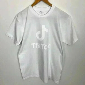 Tik Tok Unisex White Large Short Sleeve T-Shirt
